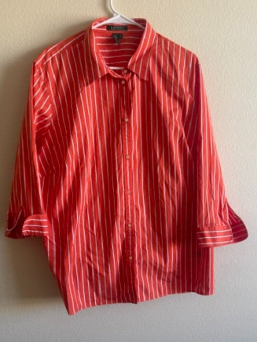 Lauren Ralph Lauren Lightweight Striped Top Button Up Womens 3X